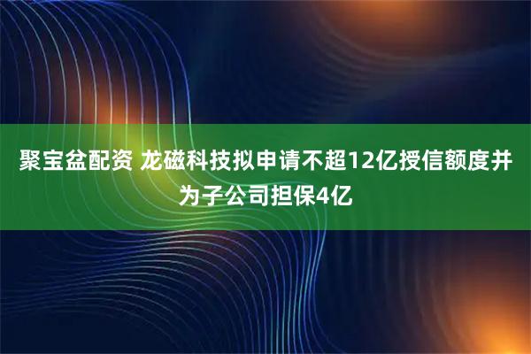 聚宝盆配资 龙磁科技拟申请不超12亿授信额度并为子公司担保4亿